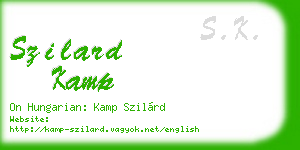 szilard kamp business card